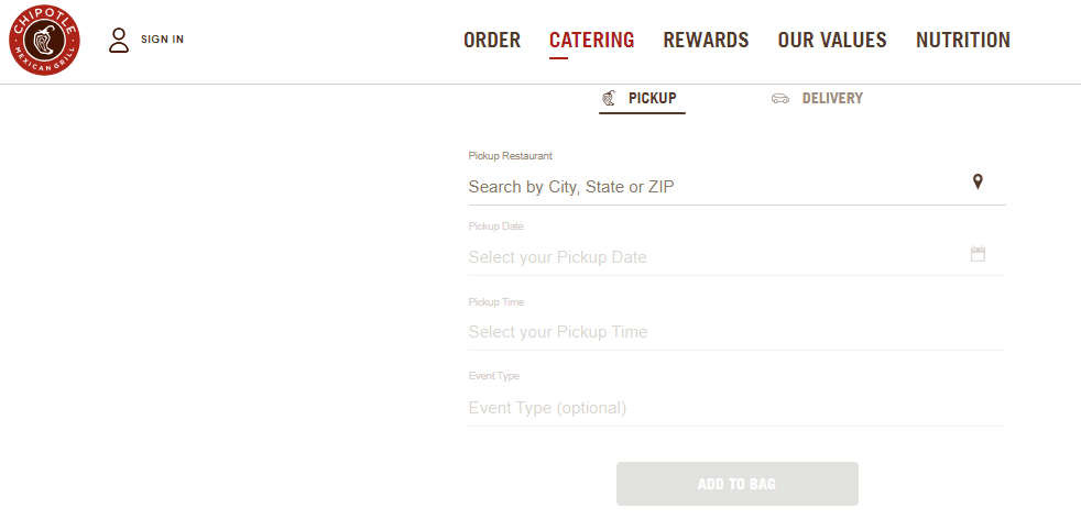 Chipotle Catering Menu Order